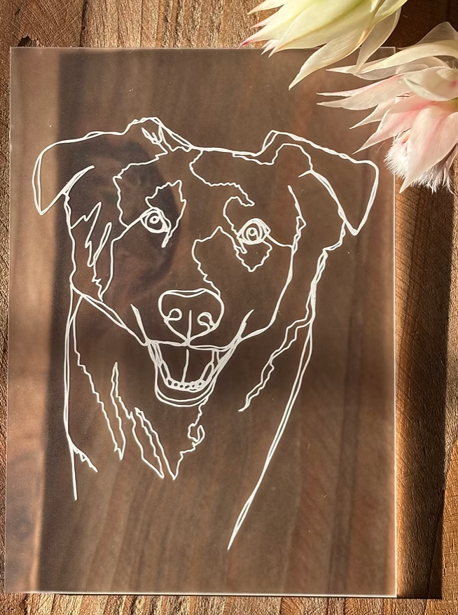 A5 Personalised Acrylic Line Drawing
