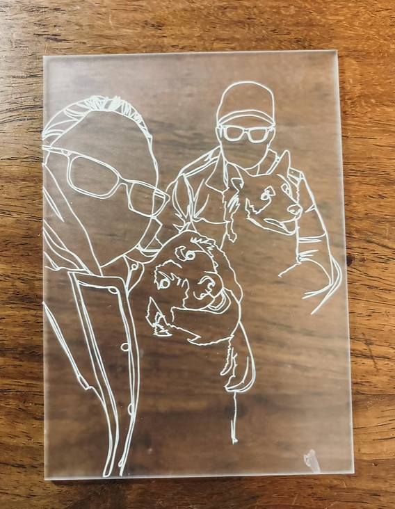 A6 Personalised Acrylic Line Drawing